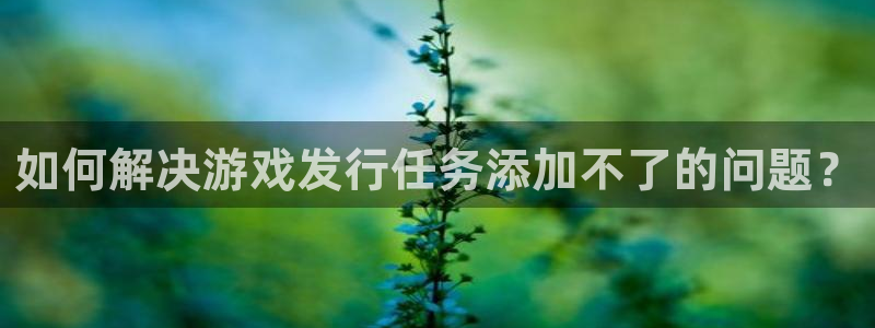 db电竞集团：如何解决游戏发行任务添加不了的问题？